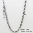 Stainless Steel Silver Color Rope Chain Necklace