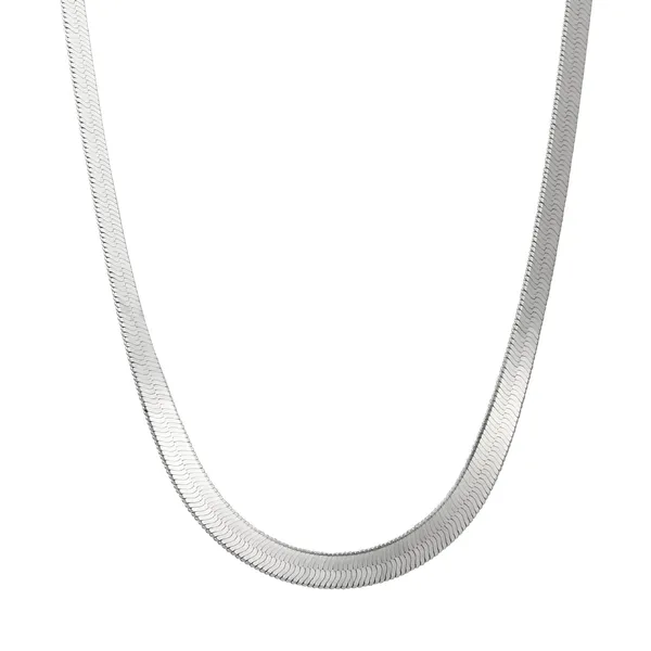 Stainless Steel Hyposensitivity Flat Snake Chain Necklace