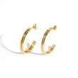 18K Gold Plating Women Fashion Hoops Earrings