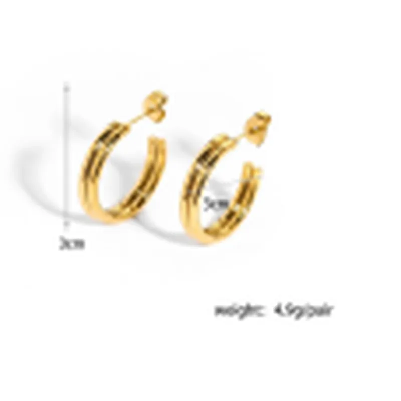 18K Gold Plating Women Fashion Hoops Earrings