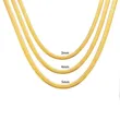 Stainless Steel Gold Plated Flat Snake Chain Necklace