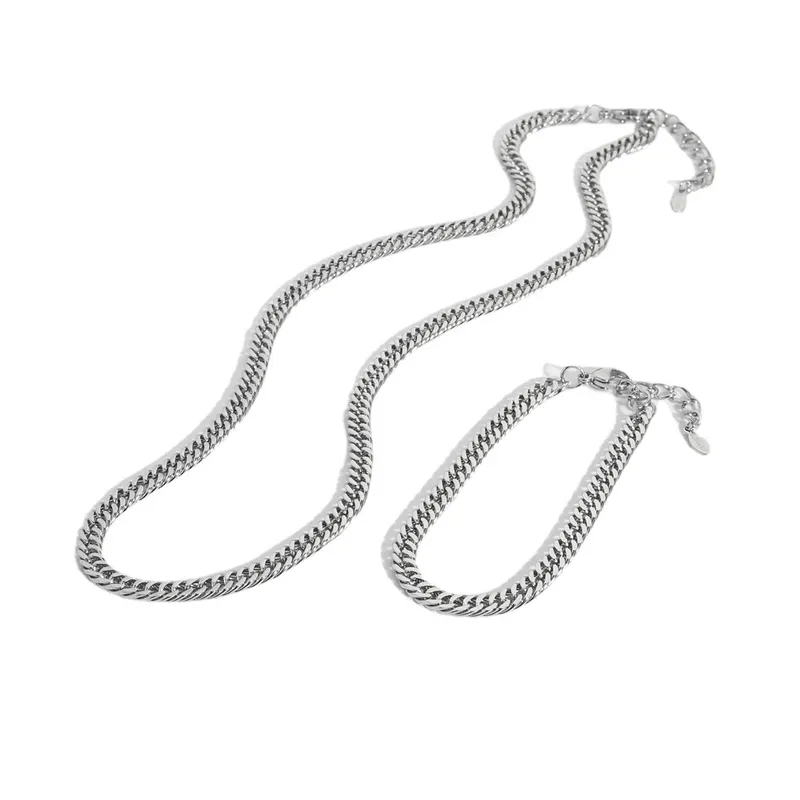 6mm Large Size Flat Sqaure Cuban Chain Necklace