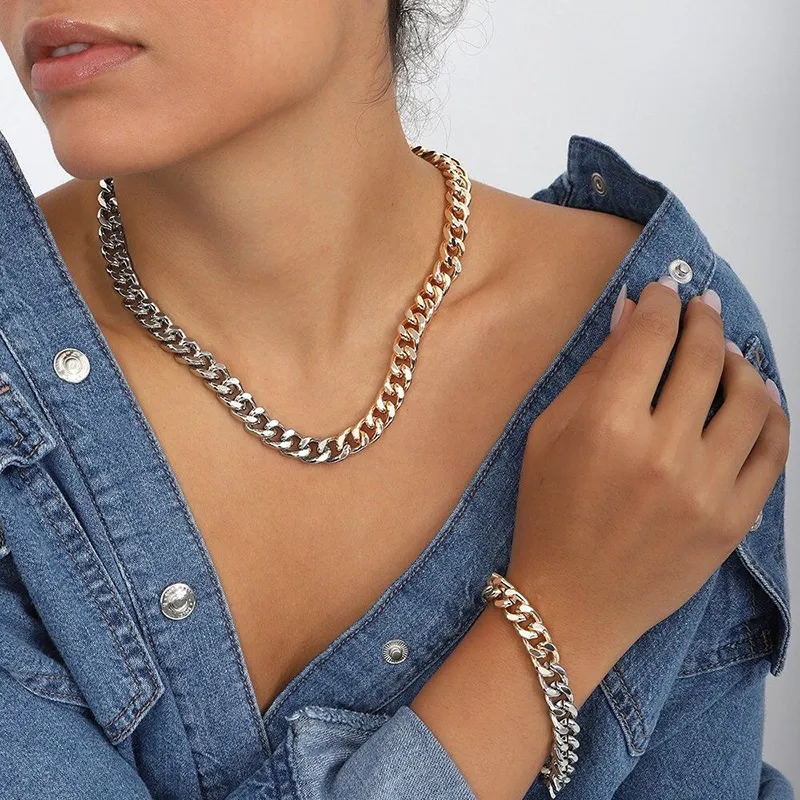 6mm Large Size Flat Sqaure Cuban Chain Necklace