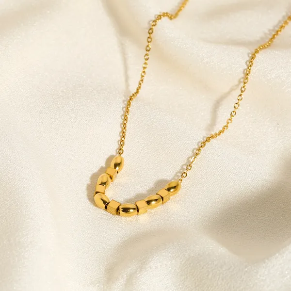 18K Gold Plated Fashion Women Beaded Necklace