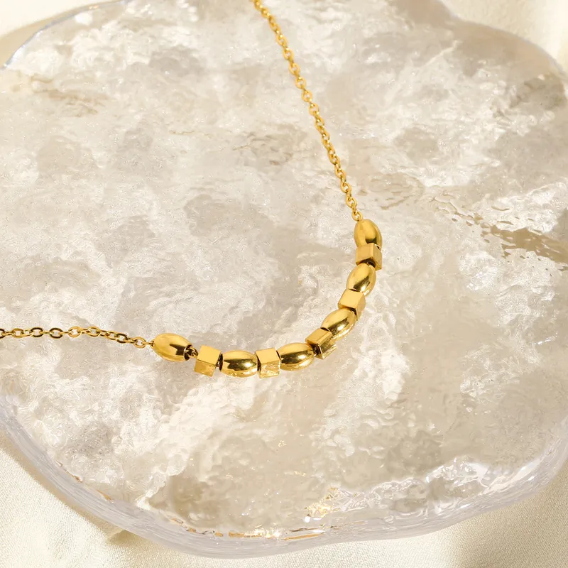 18K Gold Plated Fashion Women Beaded Necklace