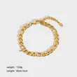 18K Gold Plated Stainless Steel Figaro Chain Bracelet