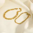18K Gold Plated Stainless Steel Figaro Chain Bracelet