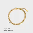 18K Gold Plated Stainless Steel Figaro Chain Bracelet