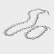 Large Stainless Steel Rolo Chain Bracelet and Necklace