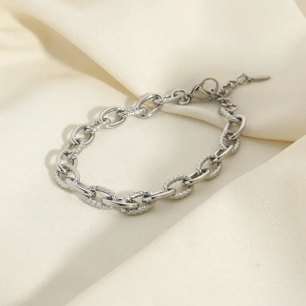 Large Stainless Steel Rolo Chain Bracelet and Necklace