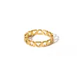 Stainless Steel Gold Plated Consecutive Heart Ring