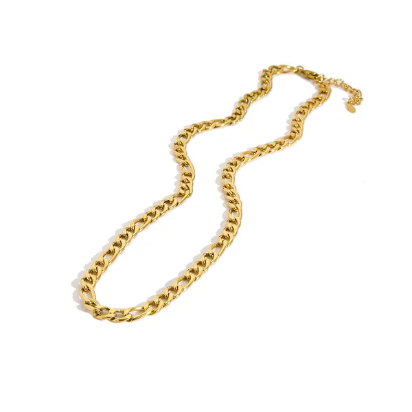 Women Jewelry Large Stainless Steel Figaro Necklace