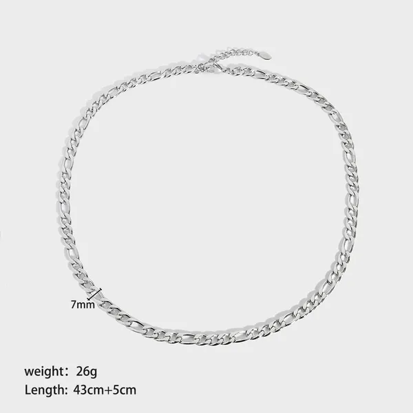 Women Jewelry Large Stainless Steel Figaro Necklace