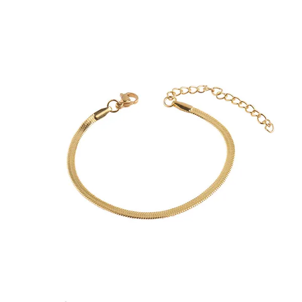 18K Gold Plated Stainless Steel Snake Chain Bracelet