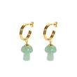 Fashion Stainless Steel Mushroom Chrysoprase Earrings