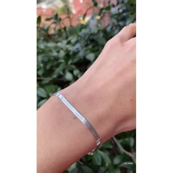 Stainless Steel Flat Snake Chain Bracelet