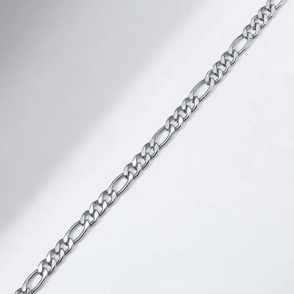 Heavy Stainless Steel Figaro Chain Bracelet