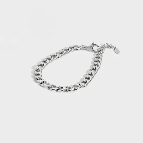 Heavy Stainless Steel Figaro Chain Bracelet