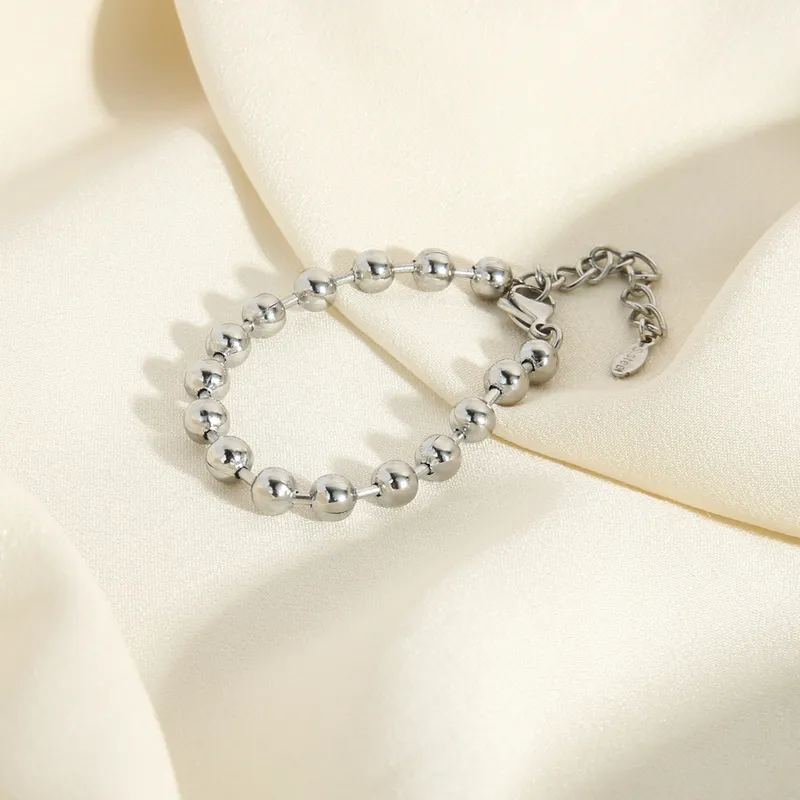 Women Jewelry  Stainless Steel Bubble Beads Necklace