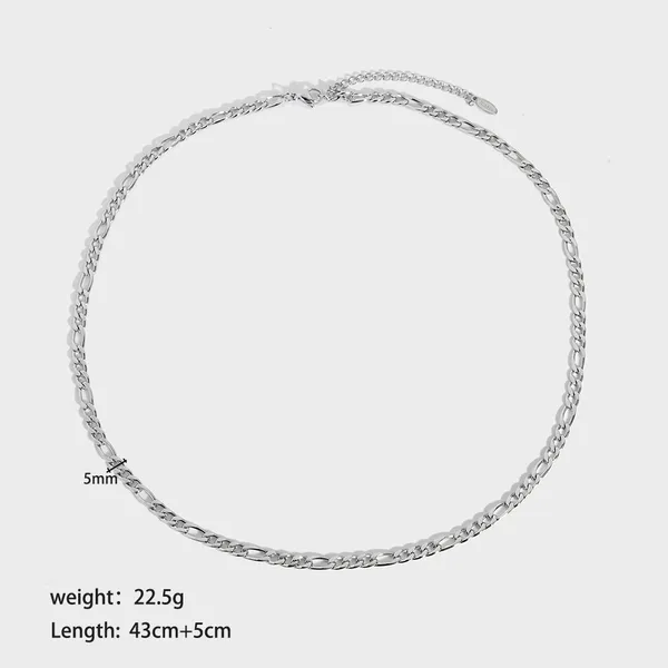 Women Jewelry Large Stainless Steel Figaro Necklace