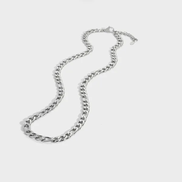 Women Jewelry Large Stainless Steel Figaro Necklace