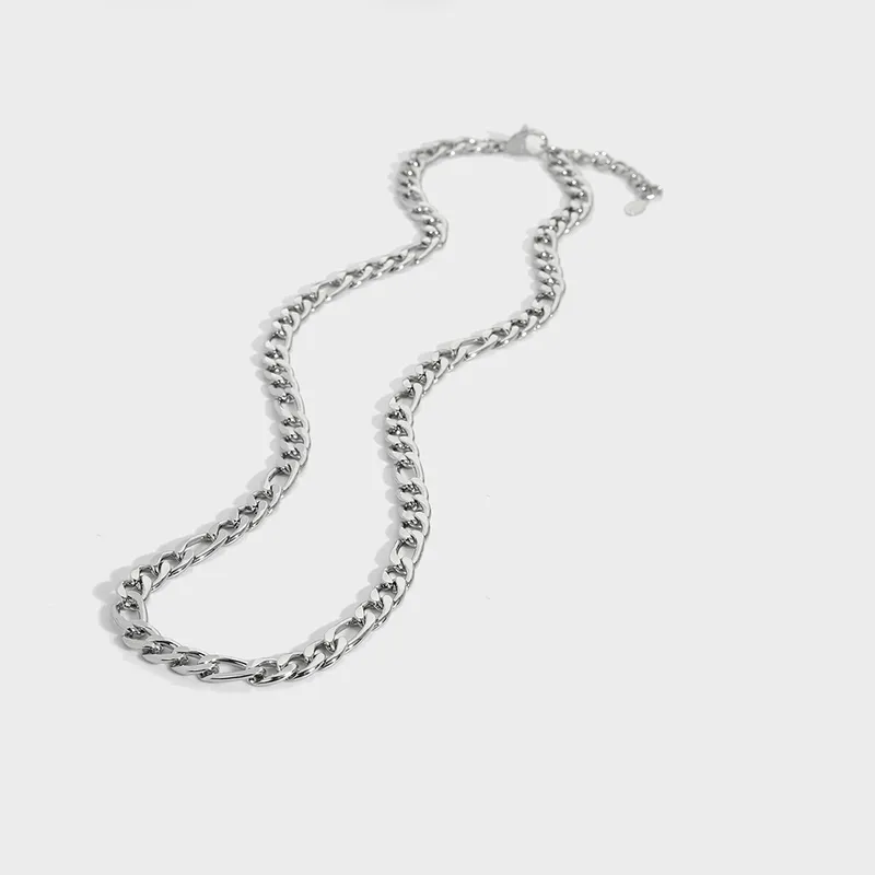 Women Jewelry Large Stainless Steel Figaro Necklace