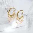 Fashion Women Pearl Huggie Earrings Hoops