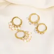 Fashion Women Pearl Huggie Earrings Hoops