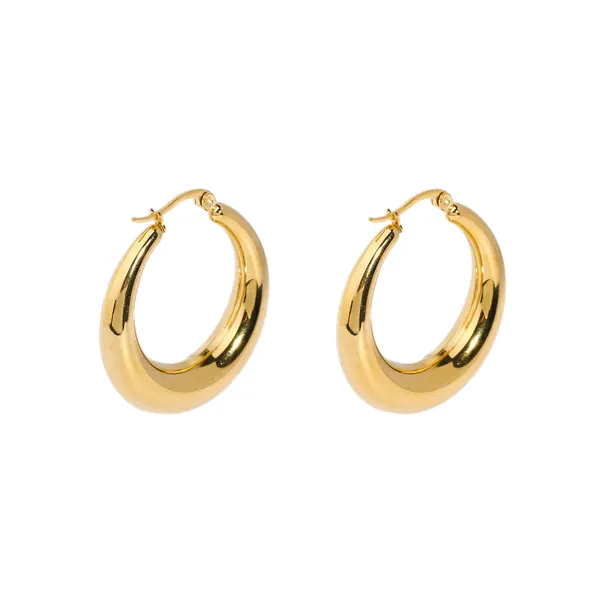 Fashion 18K Gold Plating Women Big Hoop Earrings