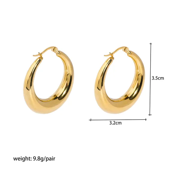 Fashion 18K Gold Plating Women Big Hoop Earrings
