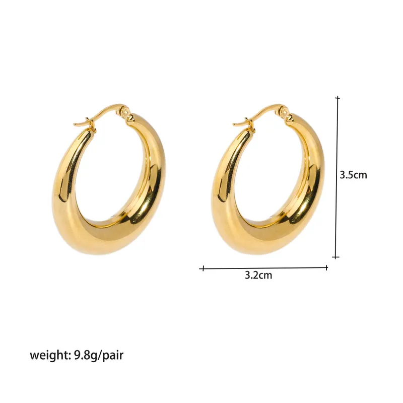 Fashion 18K Gold Plating Women Big Hoop Earrings