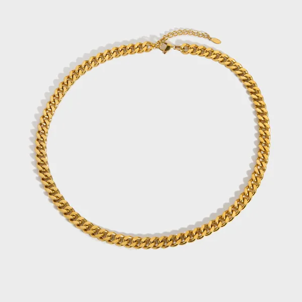 Gold Plated Stainless Steel Premium Cuban Chain Necklace