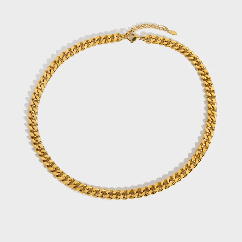 Gold Plated Stainless Steel Premium Cuban Chain Necklace