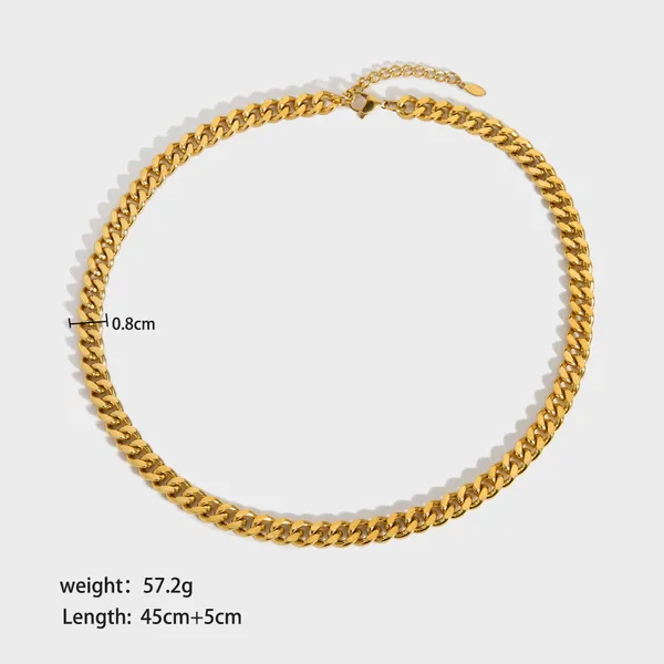 Gold Plated Stainless Steel Premium Cuban Chain Necklace