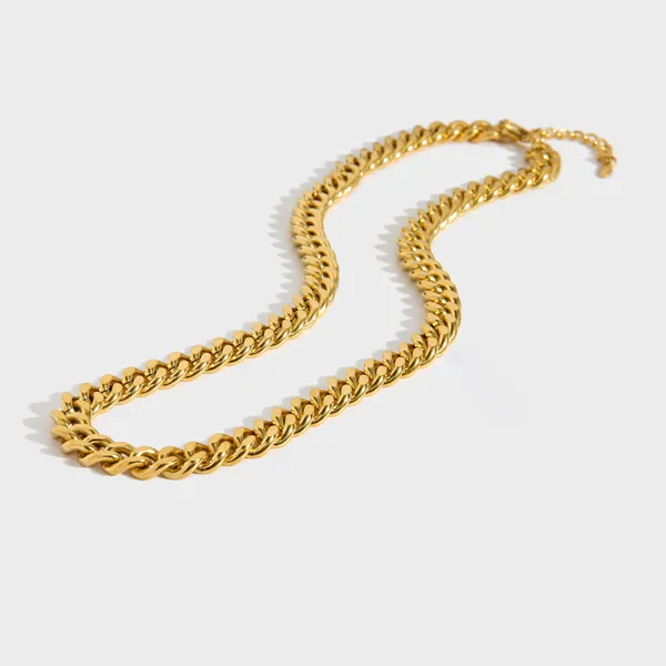Gold Plated Stainless Steel Premium Cuban Chain Necklace