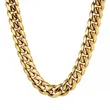 Gold Plated Stainless Steel Premium Cuban Chain Necklace