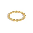 Stainless Steel Gold Plated Classical Beaded Rings