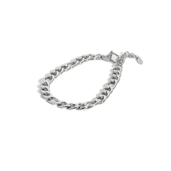 Stainless Steel Silver Color Figaro Anklets