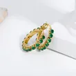 Stainless Steel Gold Plated Pure Color Stone Hoop Earrings