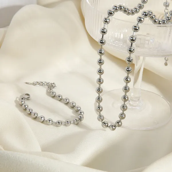 Stainless Steel Bobble Bead Women Bracelet