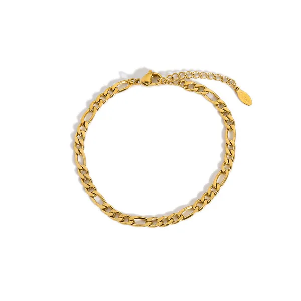 18K Gold Plated Steel Figaro Chain Anklets