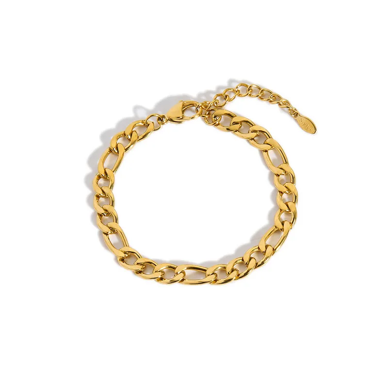 18K Gold Plated Steel Figaro Chain Anklets
