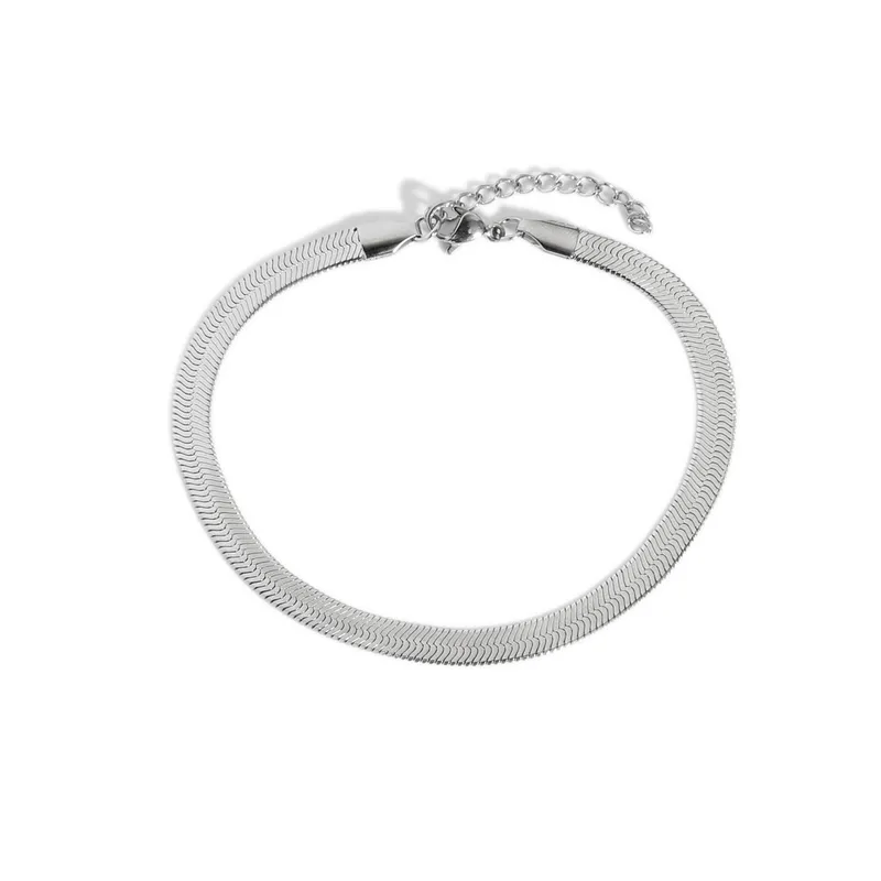 Women Fashion Stainless Steel Silver Color Snake anklet