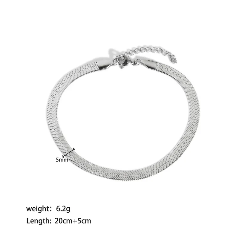 Women Fashion Stainless Steel Silver Color Snake anklet