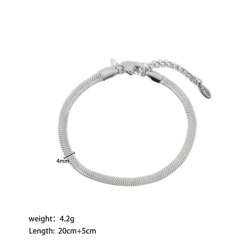 Women Fashion Stainless Steel Silver Color Snake anklet