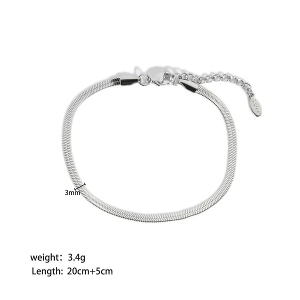 Women Fashion Stainless Steel Silver Color Snake anklet