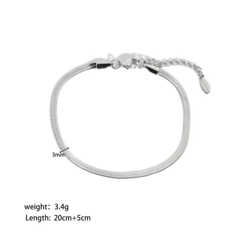 Women Fashion Stainless Steel Silver Color Snake anklet