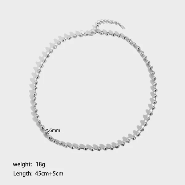6mm Stainless Steel Fashion Bubble Bead Chain Necklace