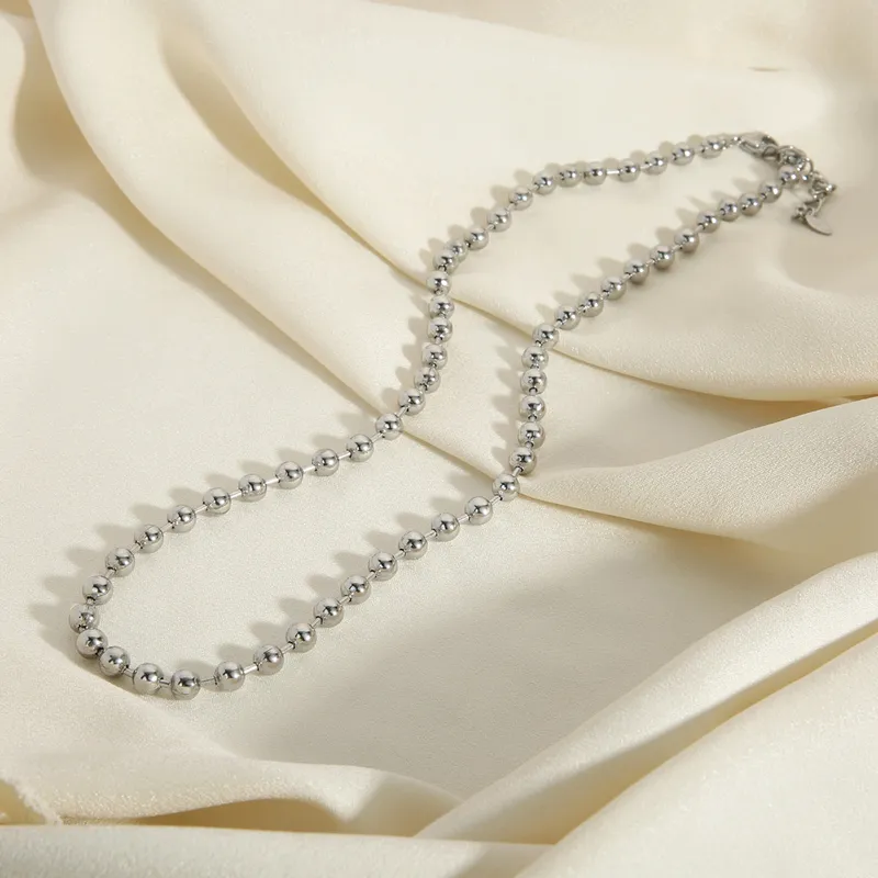 6mm Stainless Steel Fashion Bubble Bead Chain Necklace