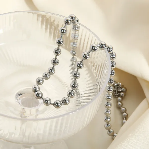 6mm Stainless Steel Fashion Bubble Bead Chain Necklace